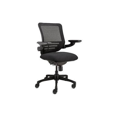 Global Industrial Multi-Function Mesh Back Ergonomic Chair with Flip-Up Arms, Black 242119